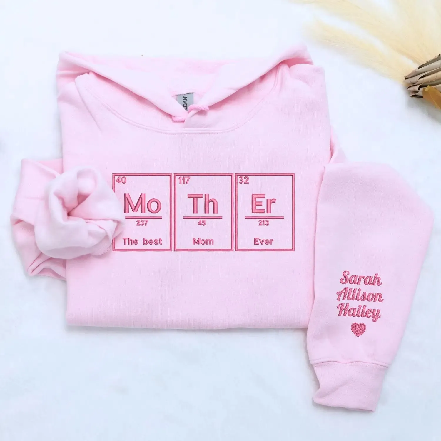 Custom Embroidered Best Mom Ever Sweatshirt or Hoodie with Names on Sleeve, Husband to Wife Mother's Day Gift sold by Embroly product image thumbnail 5