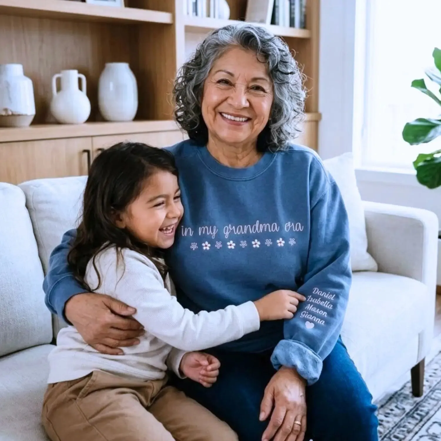 Custom Embroidered In My Aunt Era T-Shirt or Sweatshirt with Name on Sleeve, Auntie Gifts from Niece sold by Embroly product image thumbnail 5
