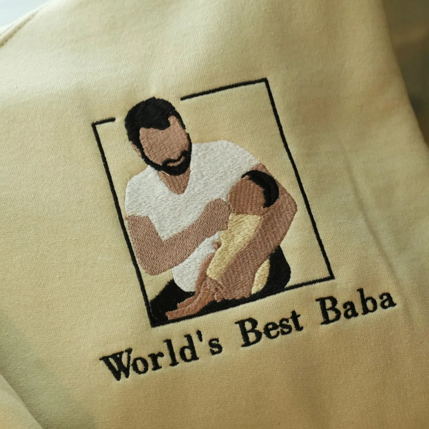 Custom World's Best Papa Portrait Sweatshirt - Unique Father's Day Photo Gift - Personalized Hoodie sold by Embroly product image thumbnail 2