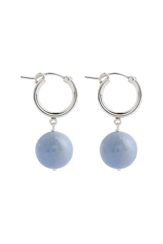 Boule Hoops Angelite Silver sold by Lisbeth Jewelry