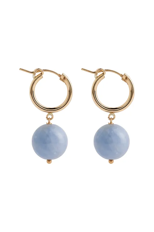 Boule Hoops Angelite Gold sold by Lisbeth Jewelry
