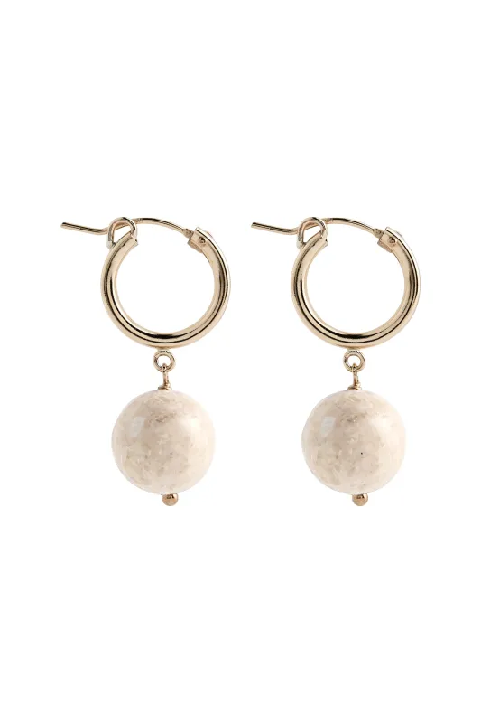 Boule Hoops Riverstone Gold sold by Lisbeth Jewelry