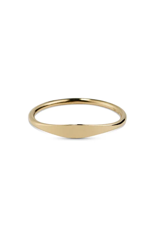 Slim Signet Gold sold by Lisbeth Jewelry