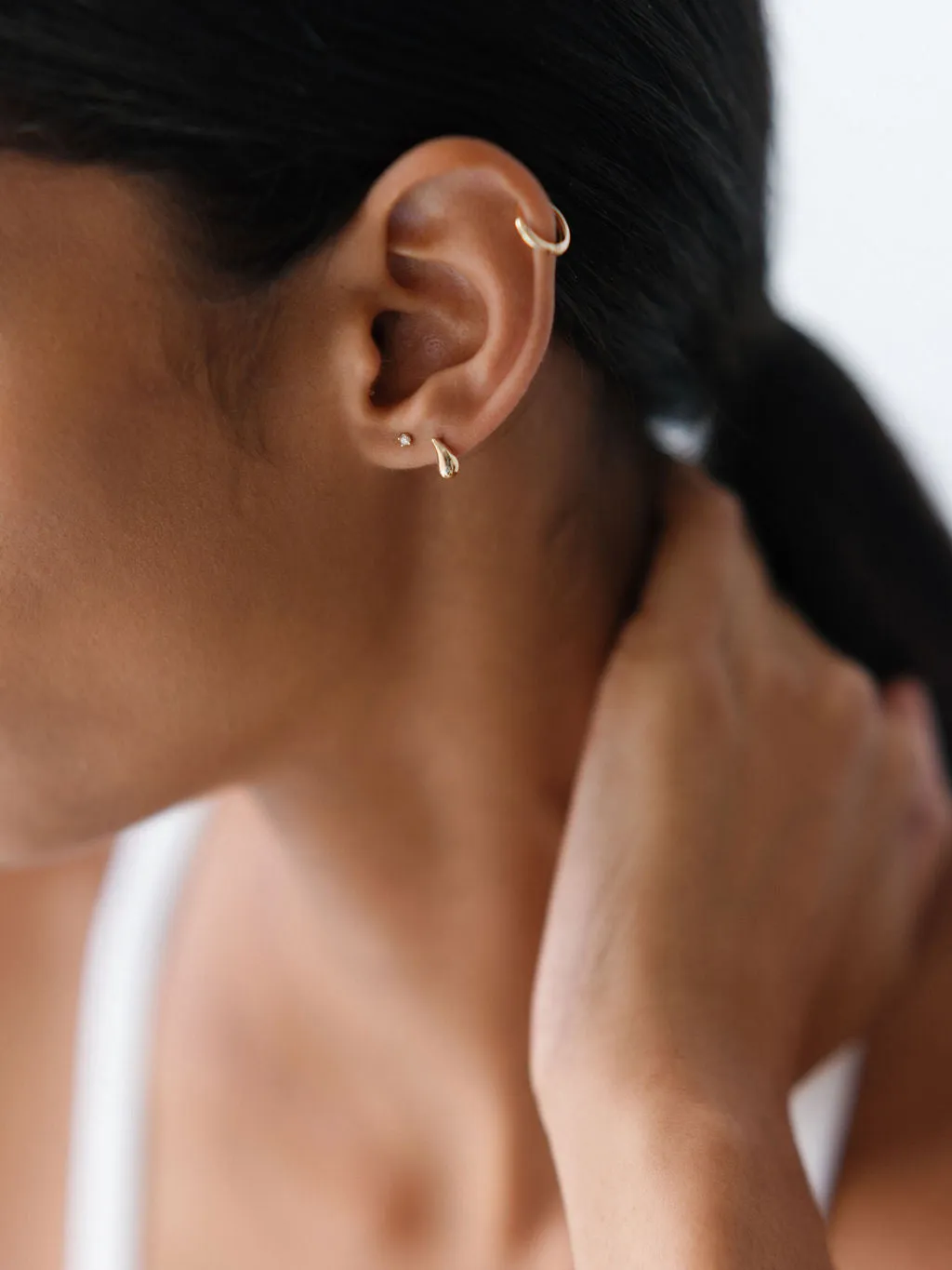 Solitaire Diamond Studs 14K Gold | Online Exclusive sold by Lisbeth Jewelry product image thumbnail 2