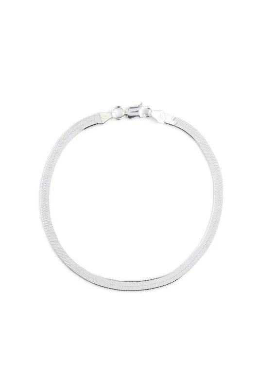 Herringbone Bracelet Silver made by Lisbeth Jewelry