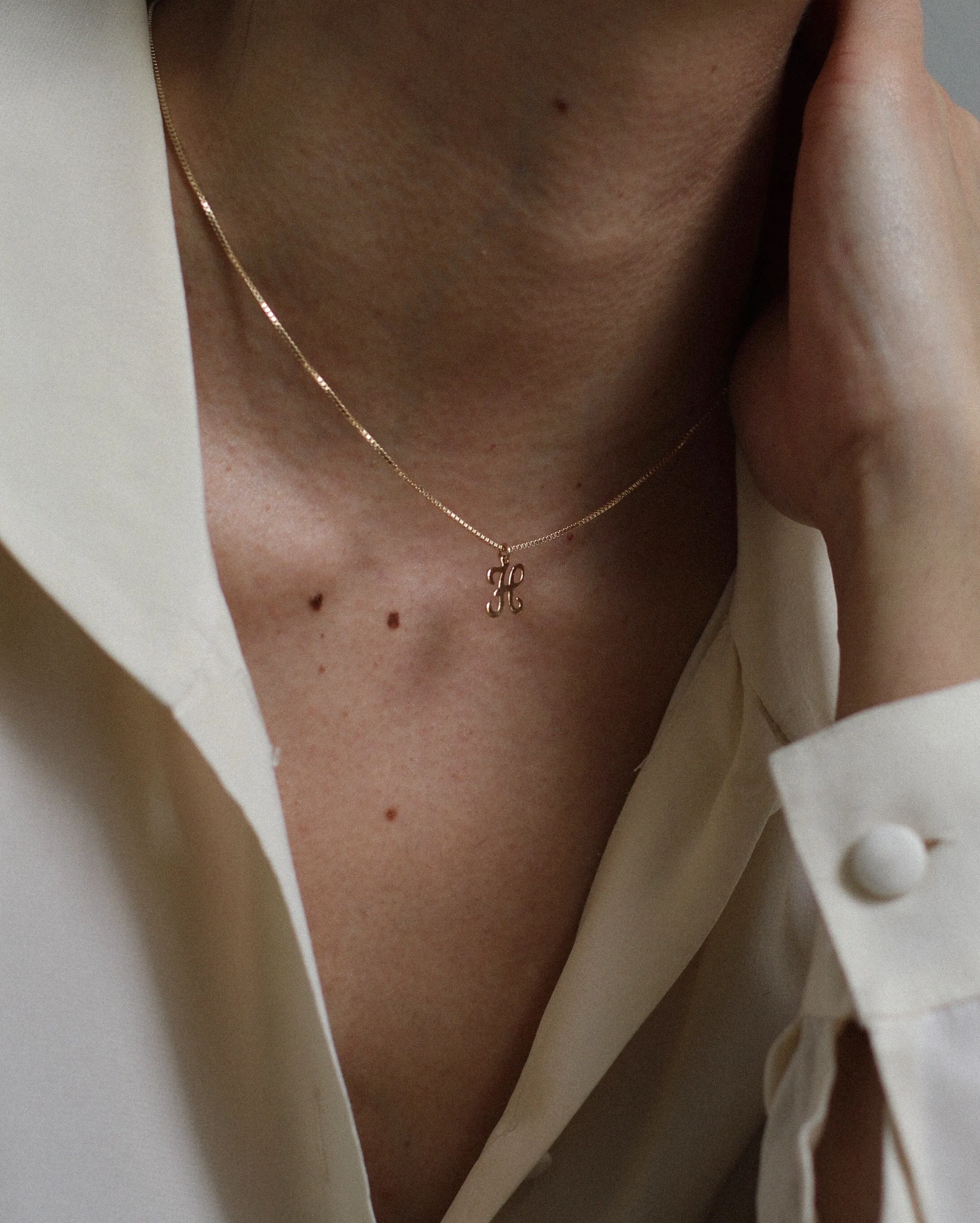 Initial Necklace Box Chain sold by Lisbeth Jewelry product image thumbnail 4