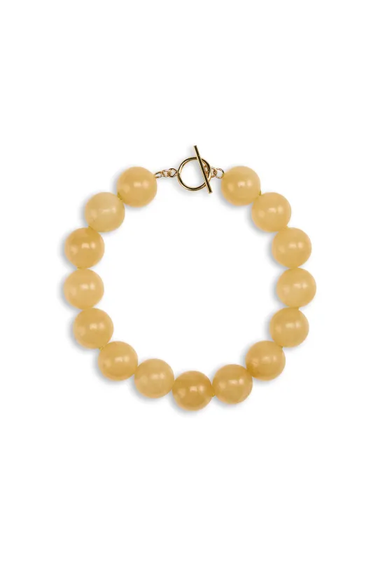 Grande Boule Bracelet Honey Jade made by Lisbeth Jewelry