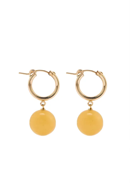 Boule Hoops Honey Jade Gold made by Lisbeth Jewelry