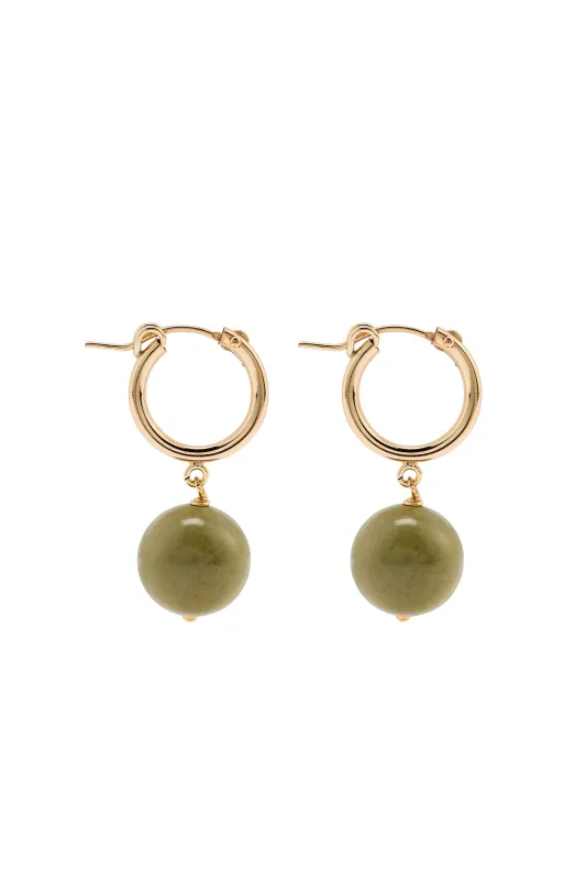 Boule Hoops Avocado Gold made by Lisbeth Jewelry