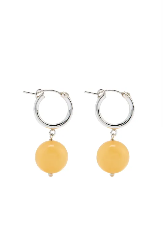 Boule Hoops Honey Jade Silver made by Lisbeth Jewelry
