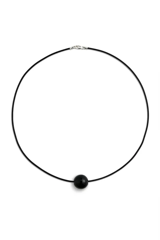 Loter Obsidian | Leather Cord made by Lisbeth Jewelry