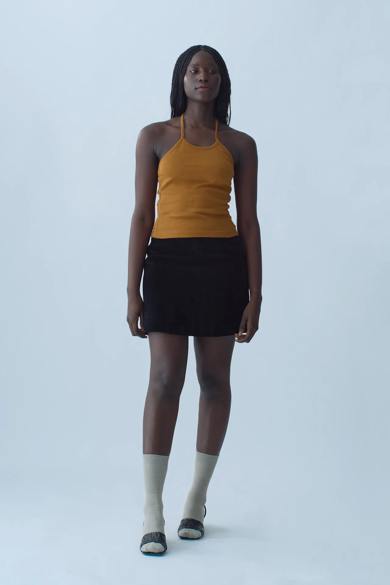 Organic Cotton Pomelo Halter Tank, Miso sold by Nu Swim