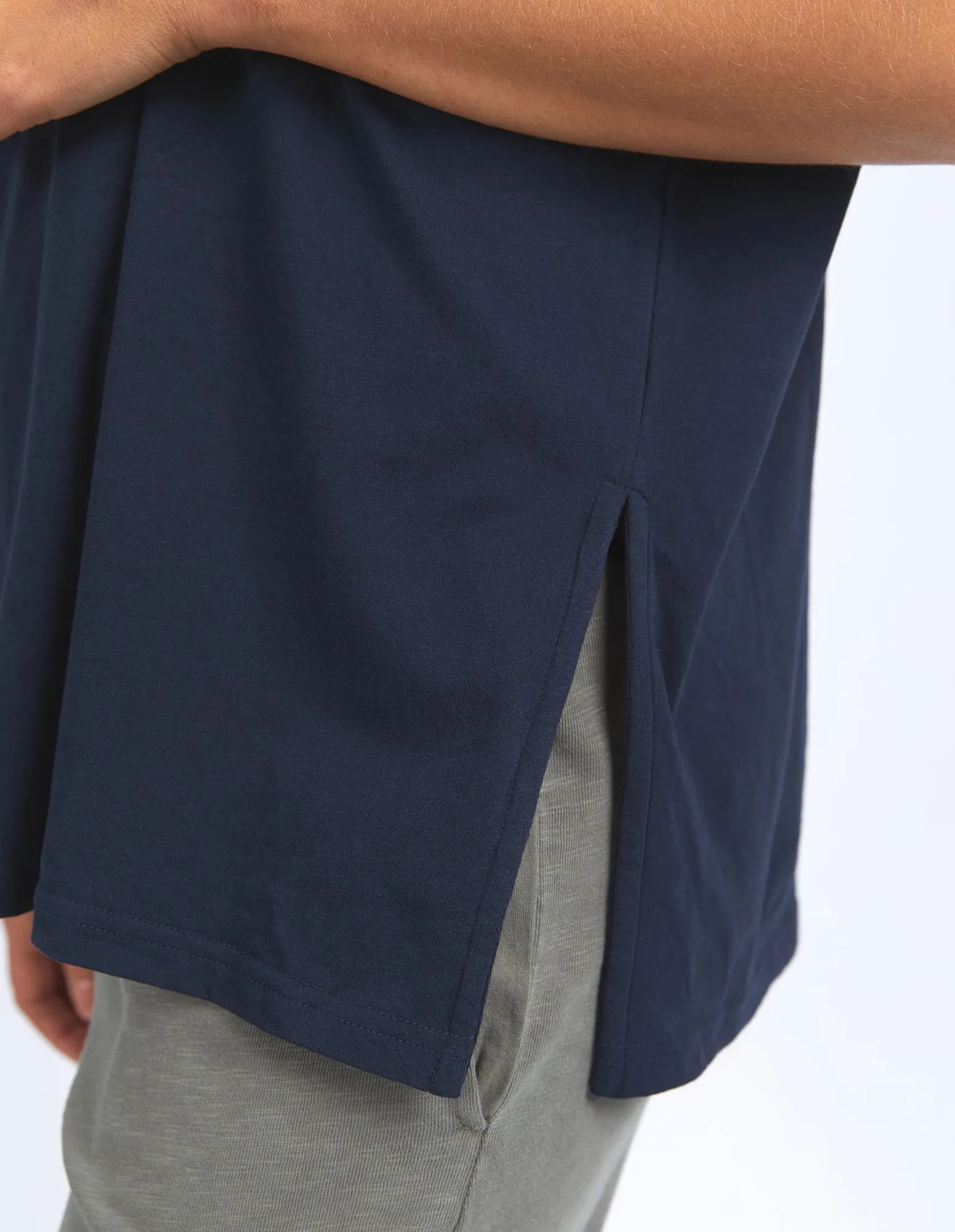 Long Split Tee Dark Sapphire sold by Elm Lifestyle product image thumbnail 5