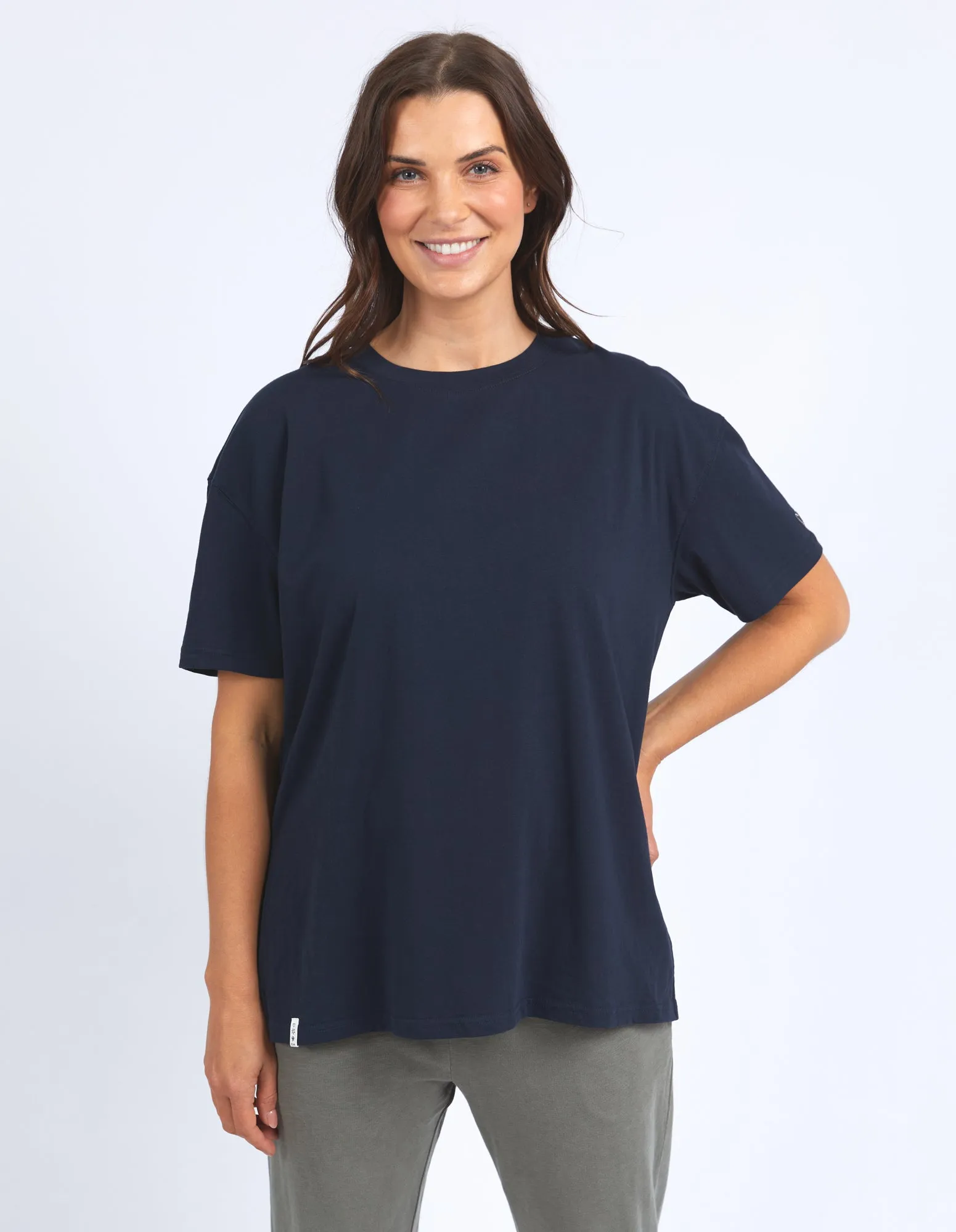 Long Split Tee Dark Sapphire sold by Elm Lifestyle