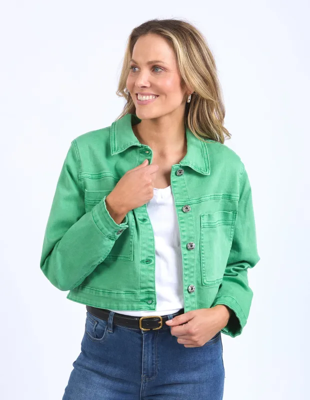 Hazel Denim Jacket Greenbriar sold by Elm Lifestyle