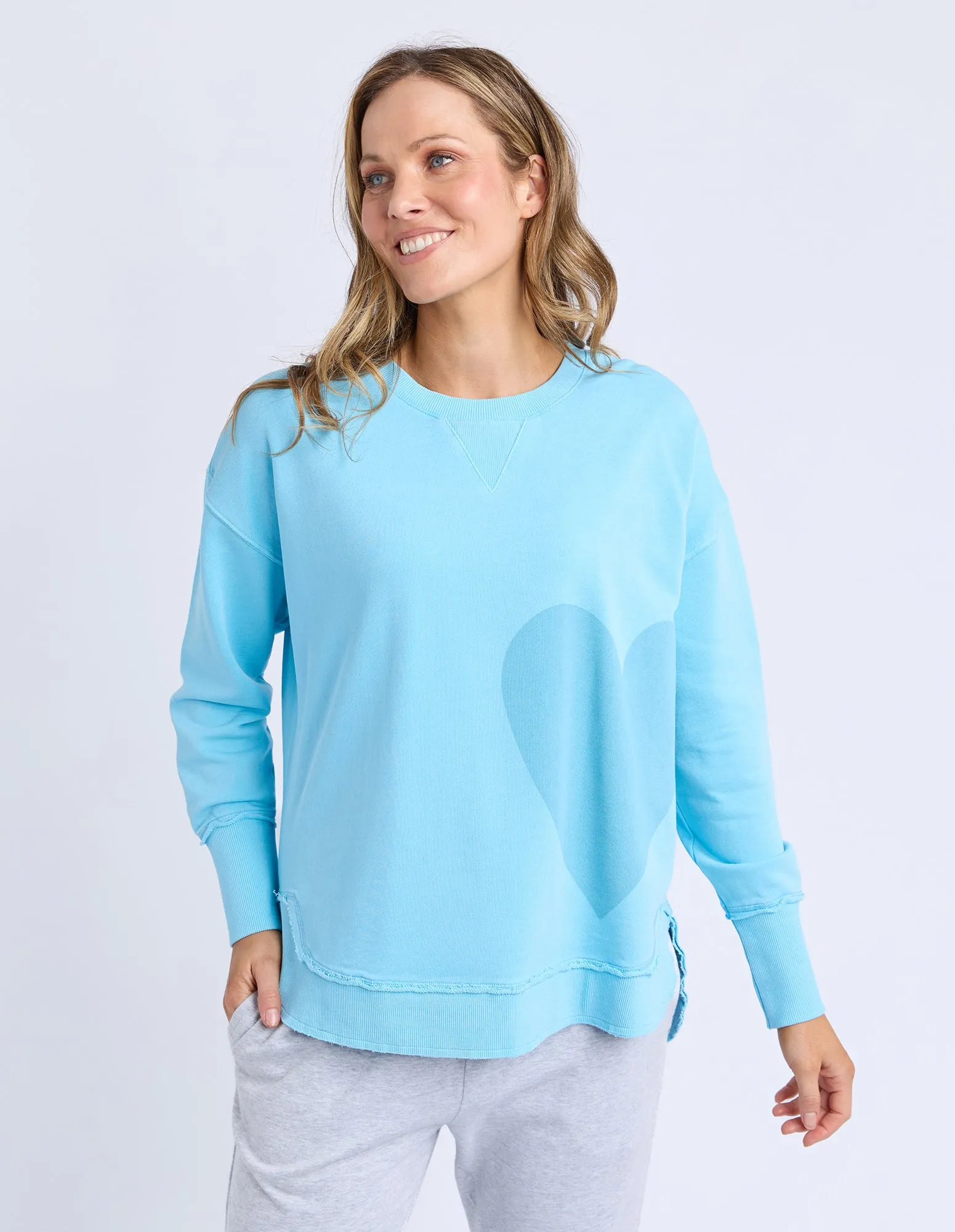 One Heart Crew Spray Blue sold by Elm Lifestyle