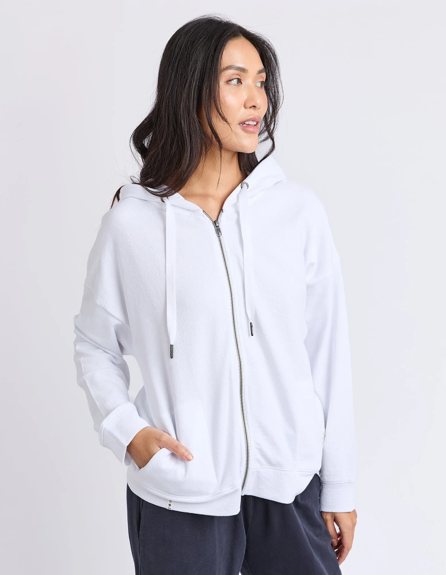 Beachy Long Sleeve Zip Hoodie White sold by Elm Lifestyle product image thumbnail 4