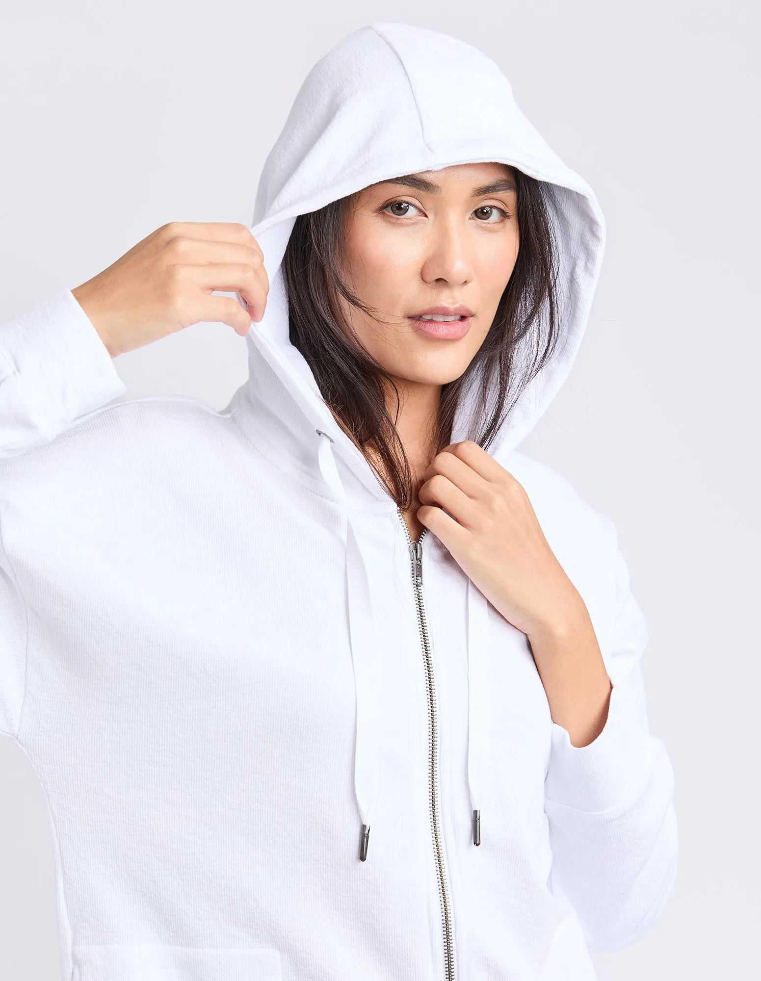 Beachy Long Sleeve Zip Hoodie White sold by Elm Lifestyle product image thumbnail 5