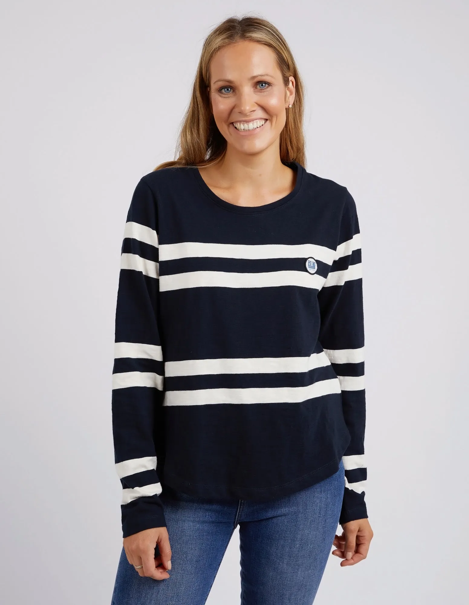 Allegra Long Sleeve Navy & Vintage White sold by Elm Lifestyle