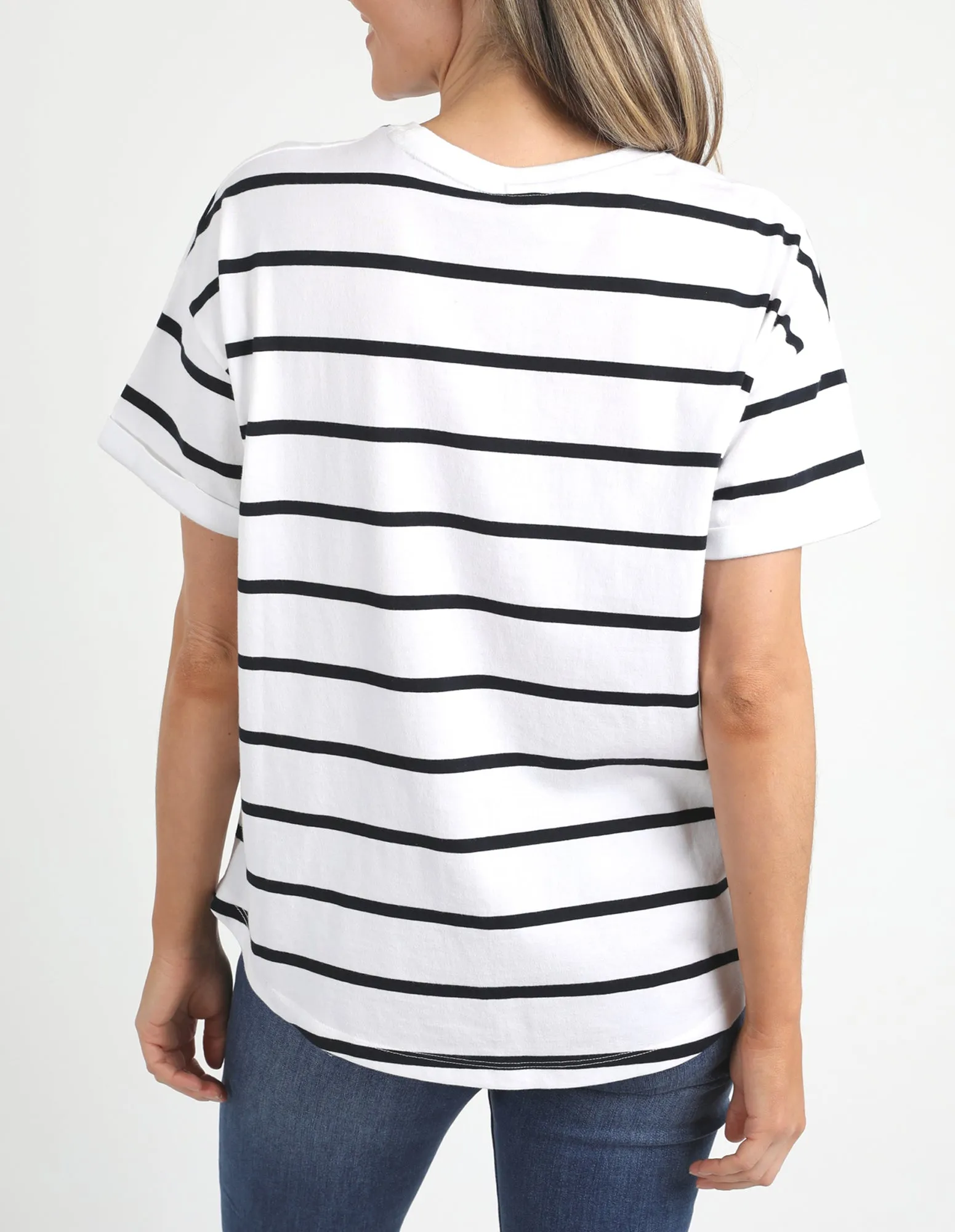 Halli Short Sleeve Tee White & Navy Stripe sold by Elm Lifestyle product image thumbnail 3