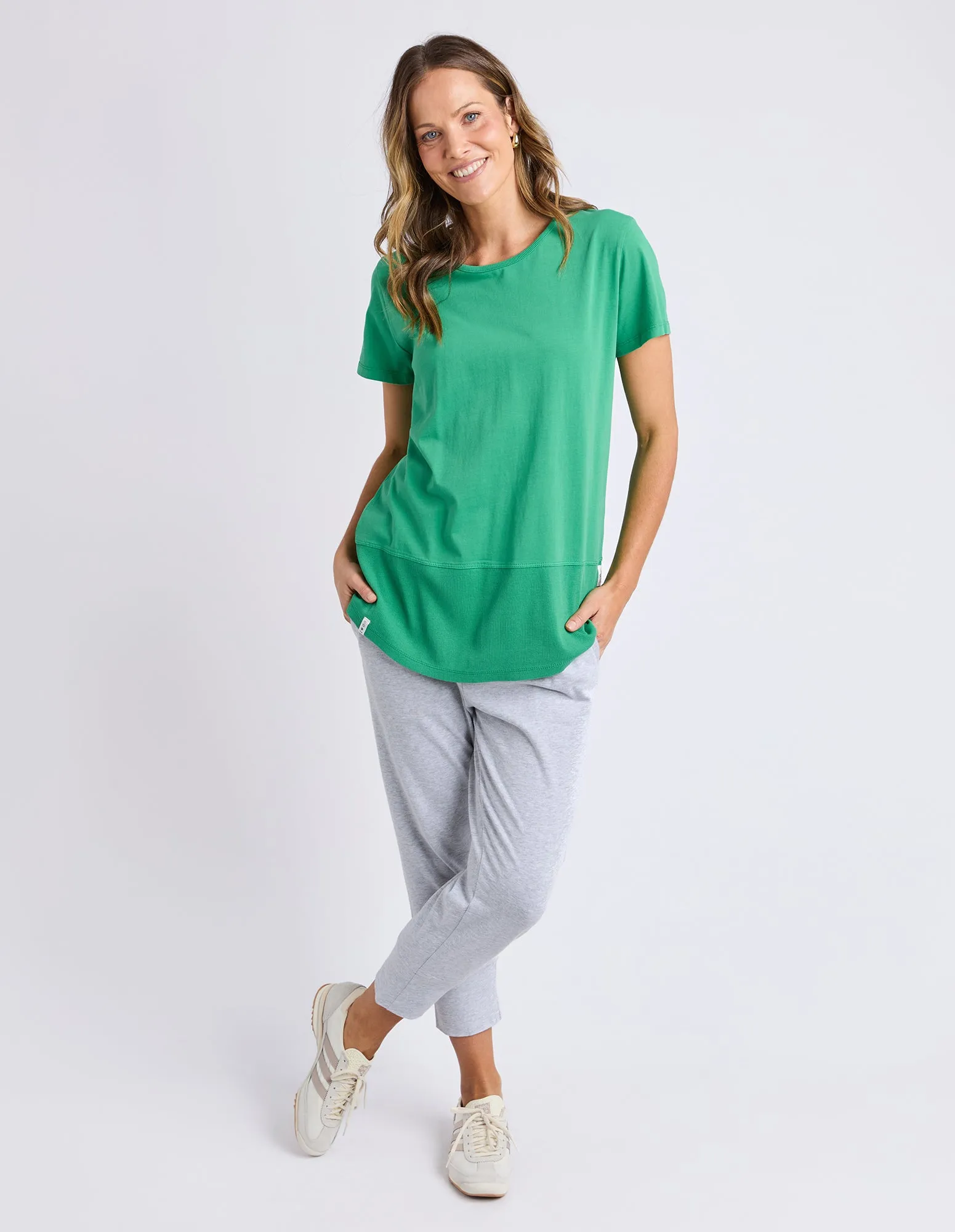 Rib Short Sleeve Tee Pine Green sold by Elm Lifestyle product image thumbnail 2