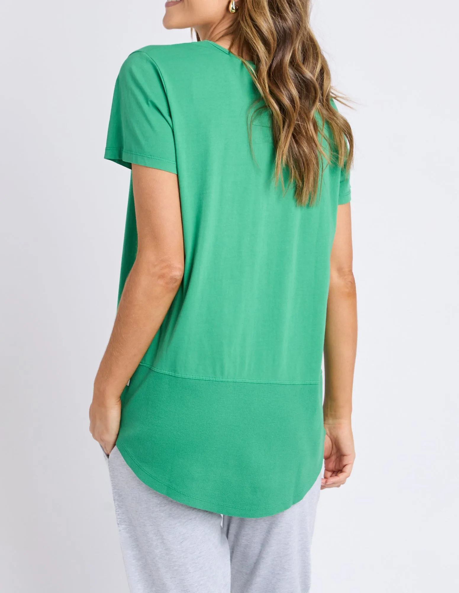 Rib Short Sleeve Tee Pine Green sold by Elm Lifestyle product image thumbnail 3
