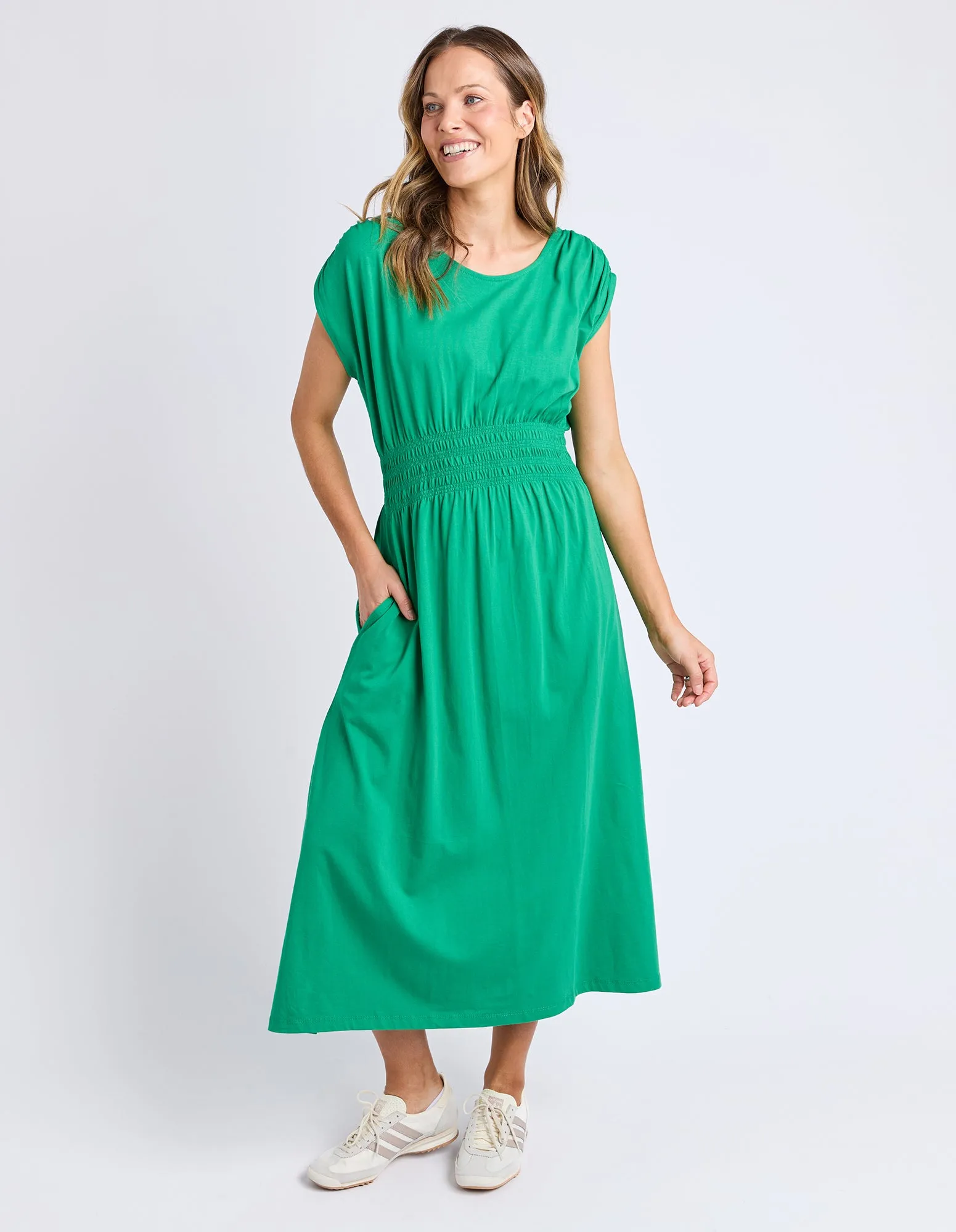 Nelle Midi Dress Pine Green sold by Elm Lifestyle