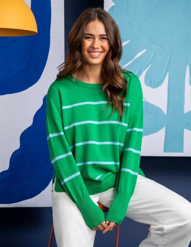 Charli Stripe Knit Pine Green sold by Elm Lifestyle