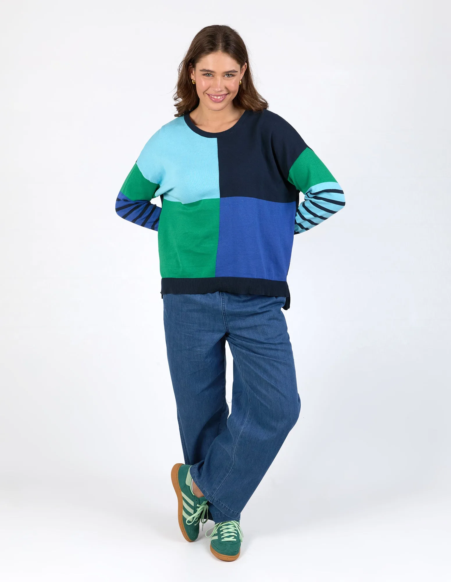 Fern Mixed Knit Blue, Green & Navy sold by Elm Lifestyle product image thumbnail 3