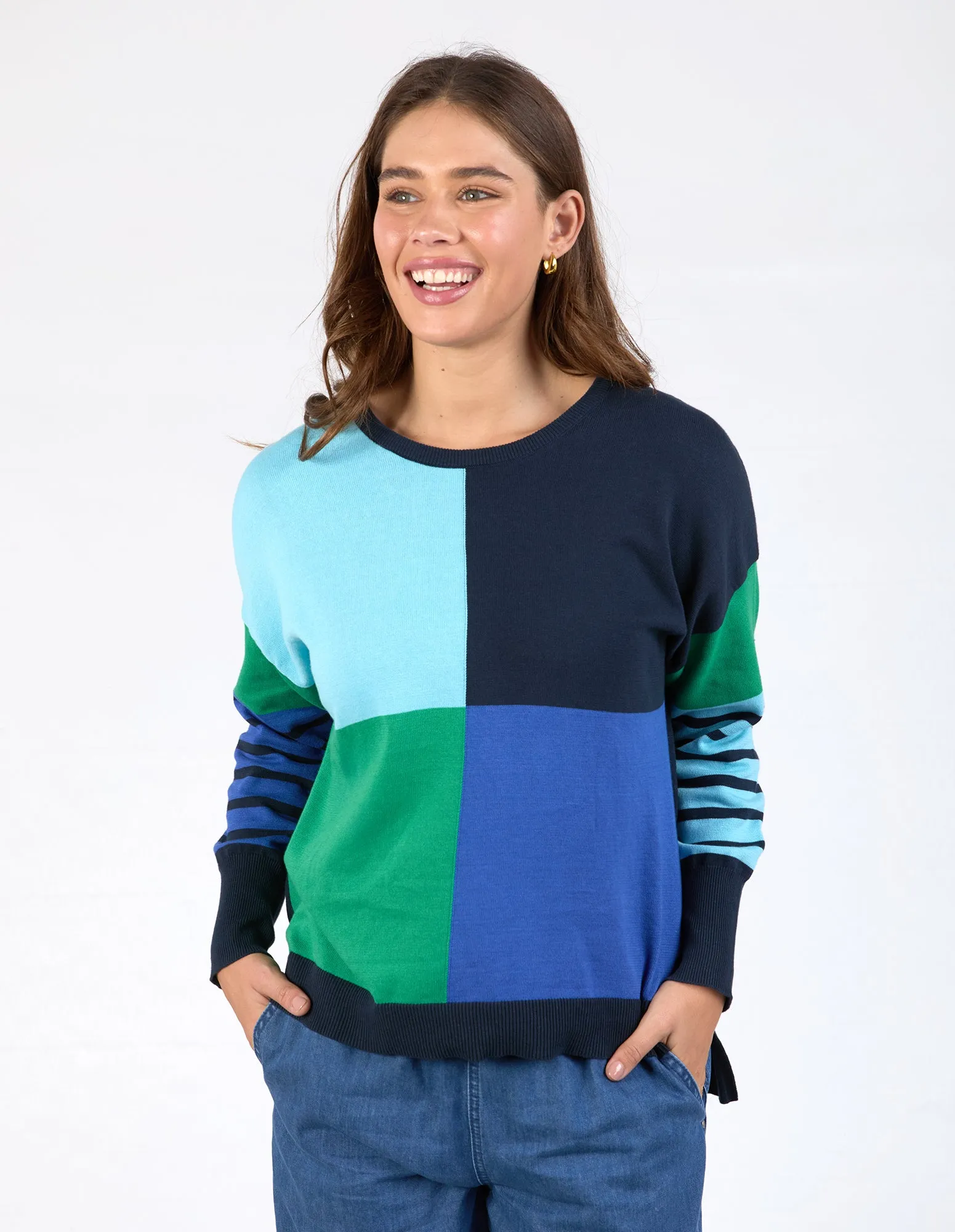 Fern Mixed Knit Blue, Green & Navy sold by Elm Lifestyle product image thumbnail 2