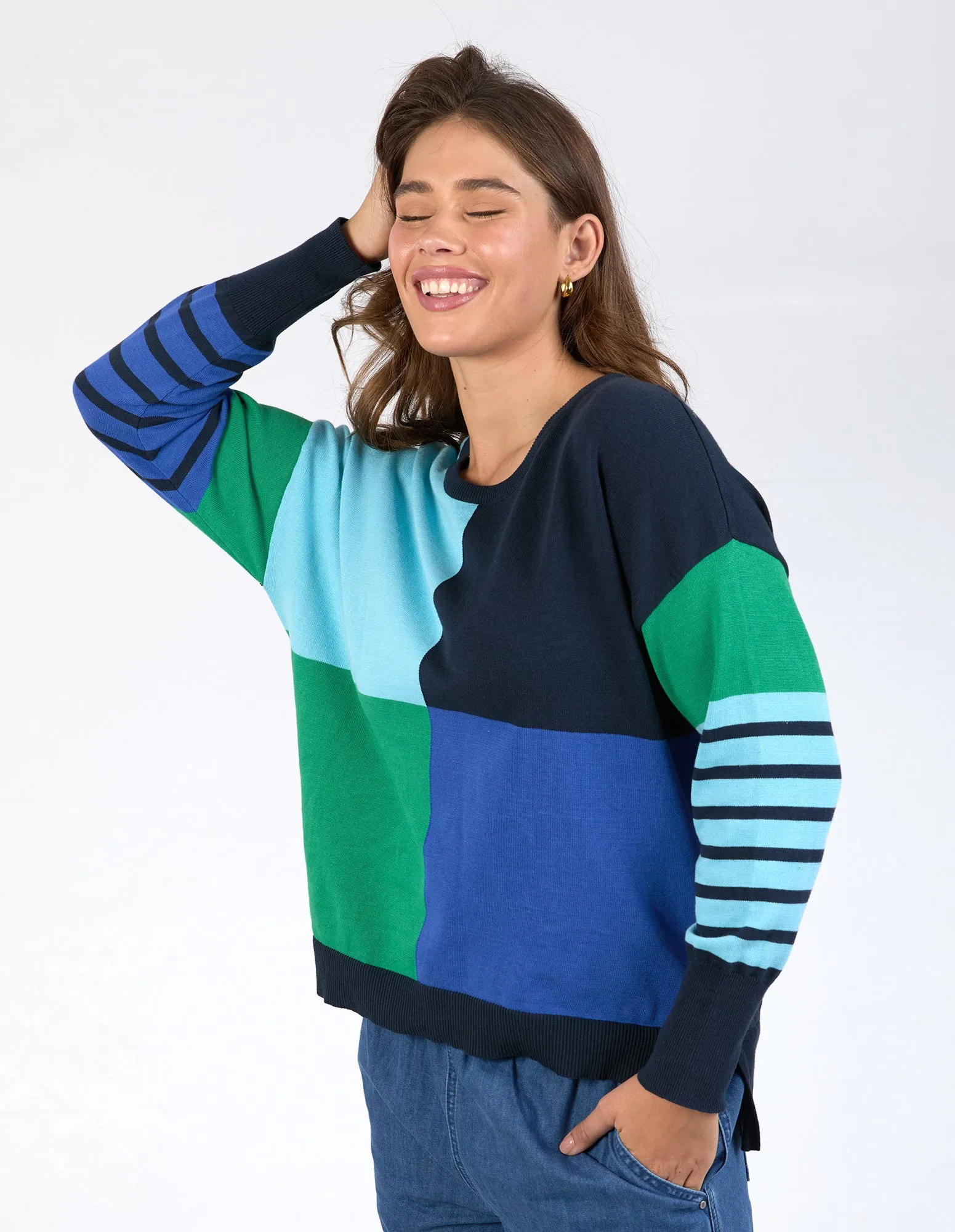 Fern Mixed Knit Blue, Green & Navy sold by Elm Lifestyle product image thumbnail 5