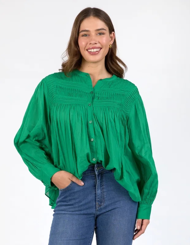 Montana Blouse Pine Green sold by Elm Lifestyle