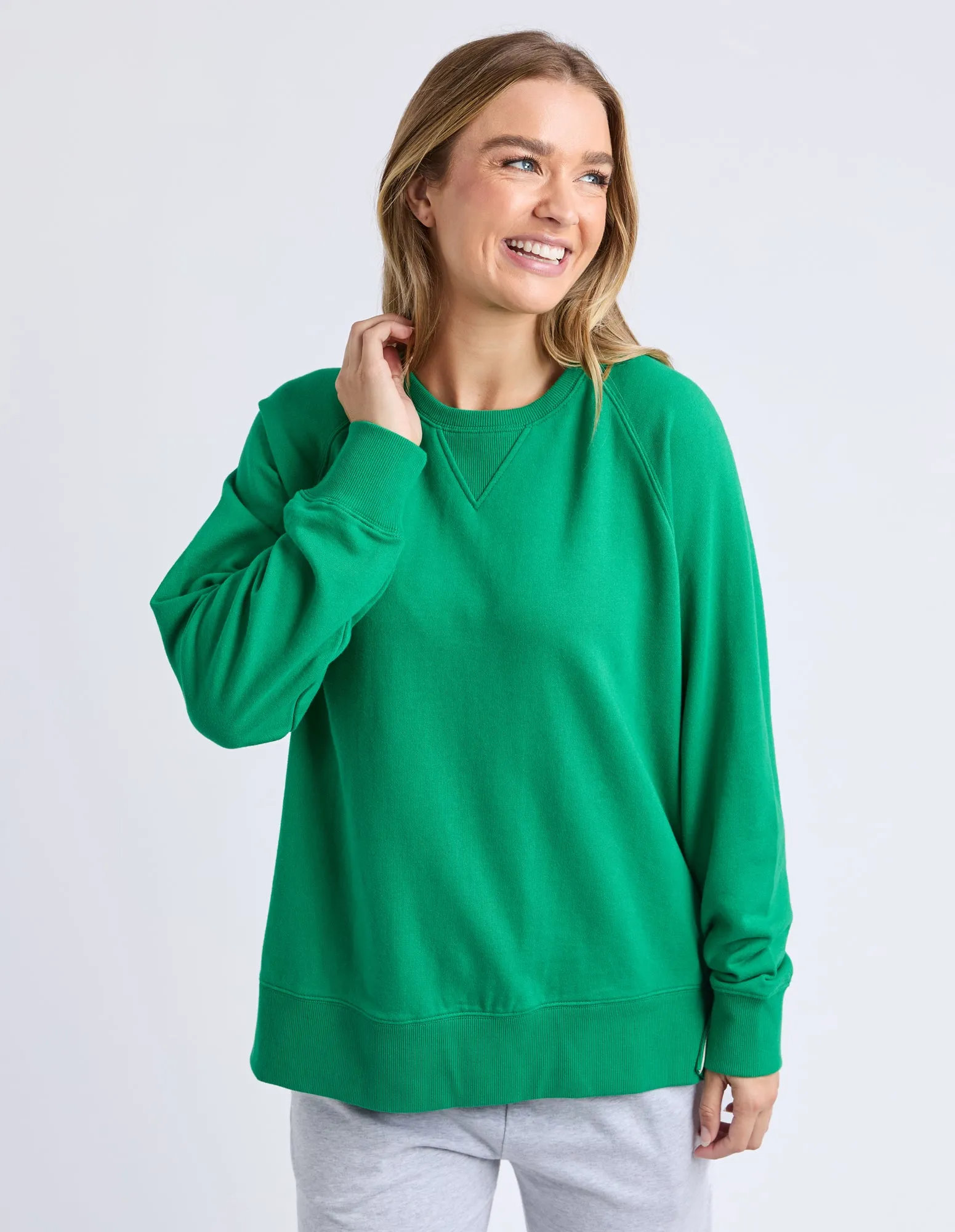 Melbourne Crew Pine Green sold by Elm Lifestyle