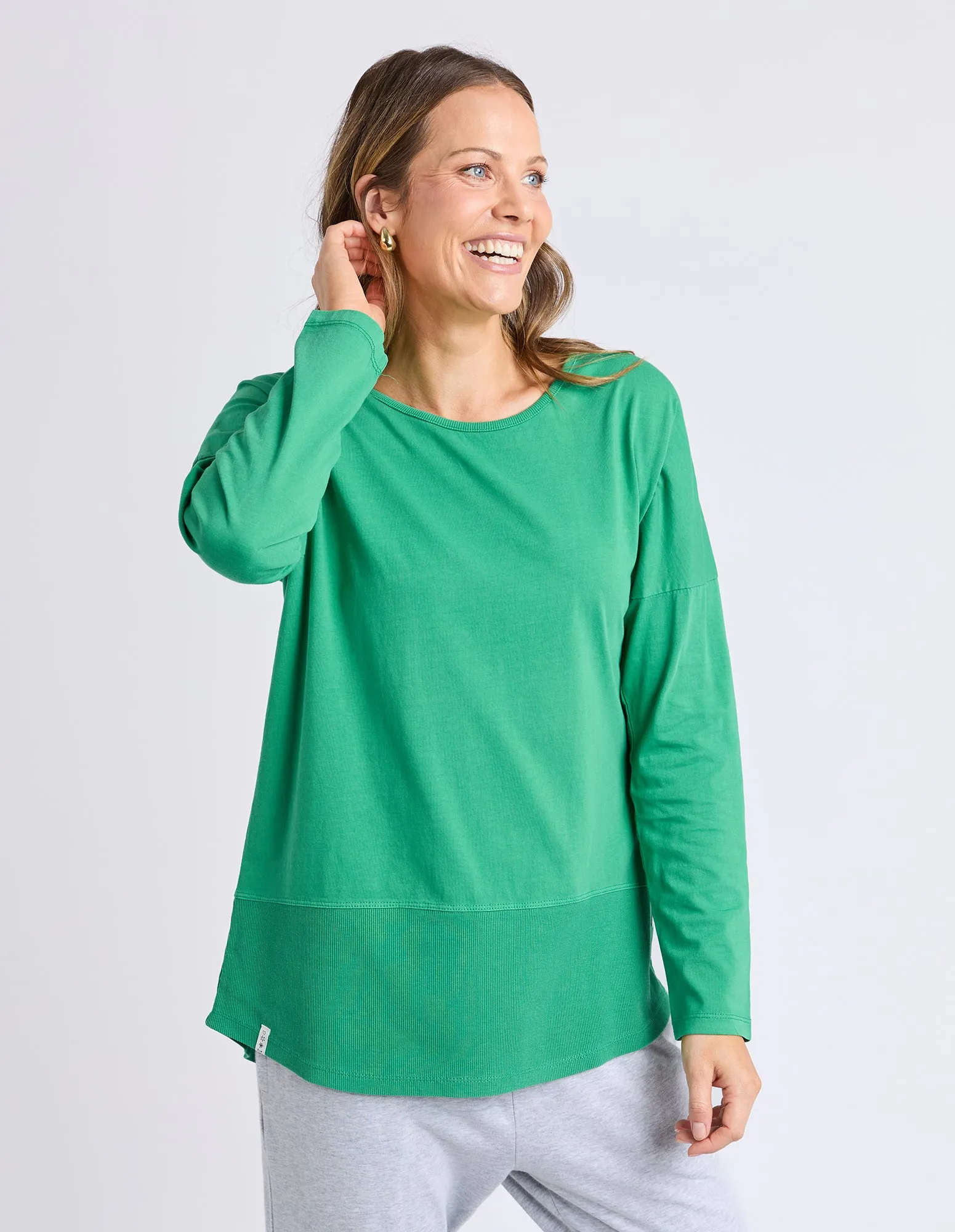 Rib Long Sleeve Pine Green sold by Elm Lifestyle product image thumbnail 4