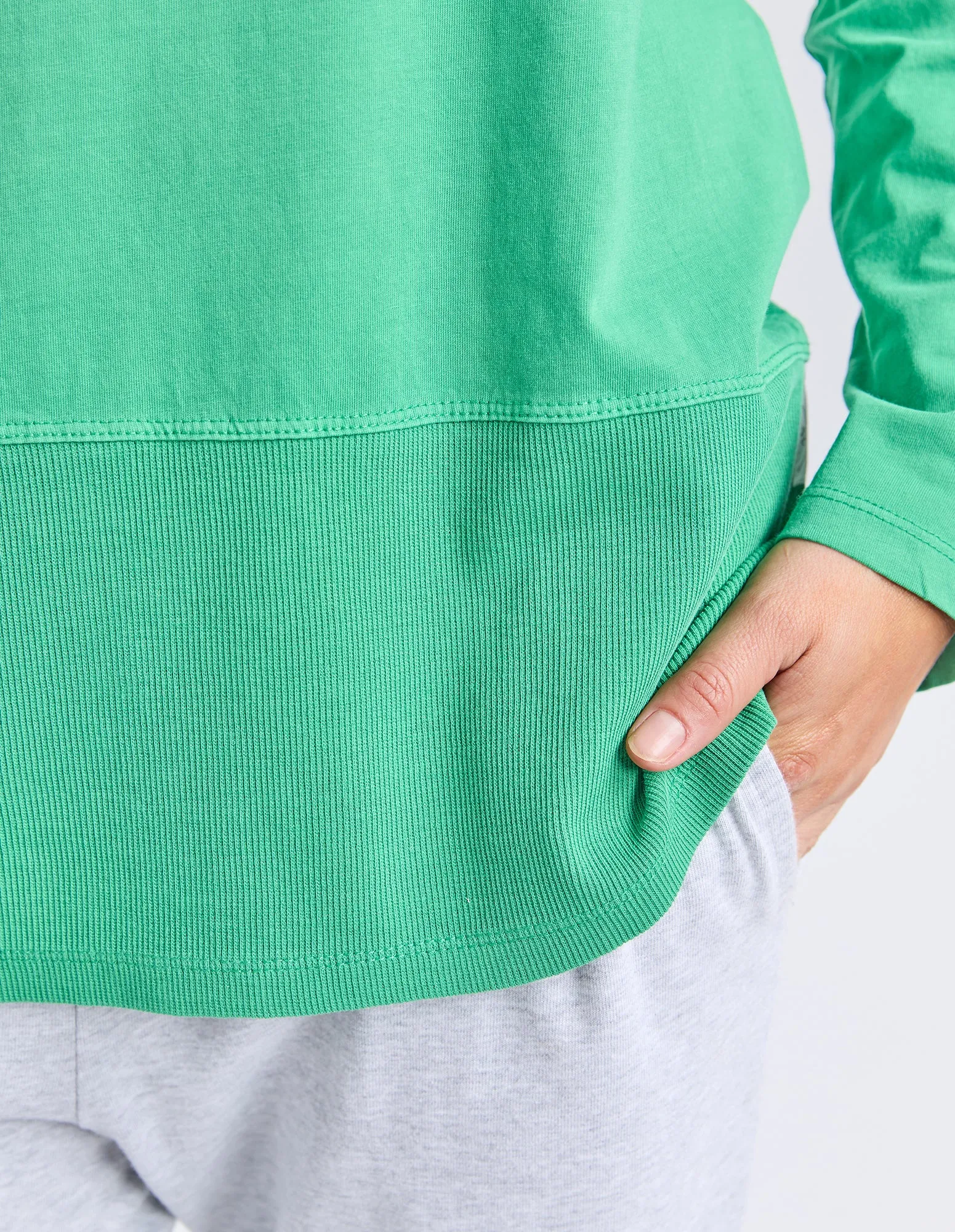 Rib Long Sleeve Pine Green sold by Elm Lifestyle product image thumbnail 5