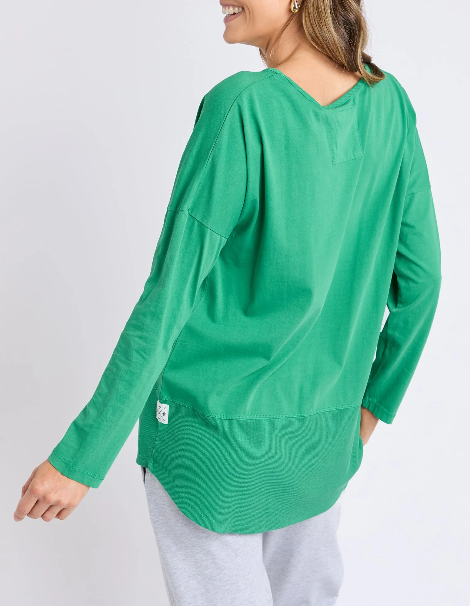 Rib Long Sleeve Pine Green sold by Elm Lifestyle product image thumbnail 3
