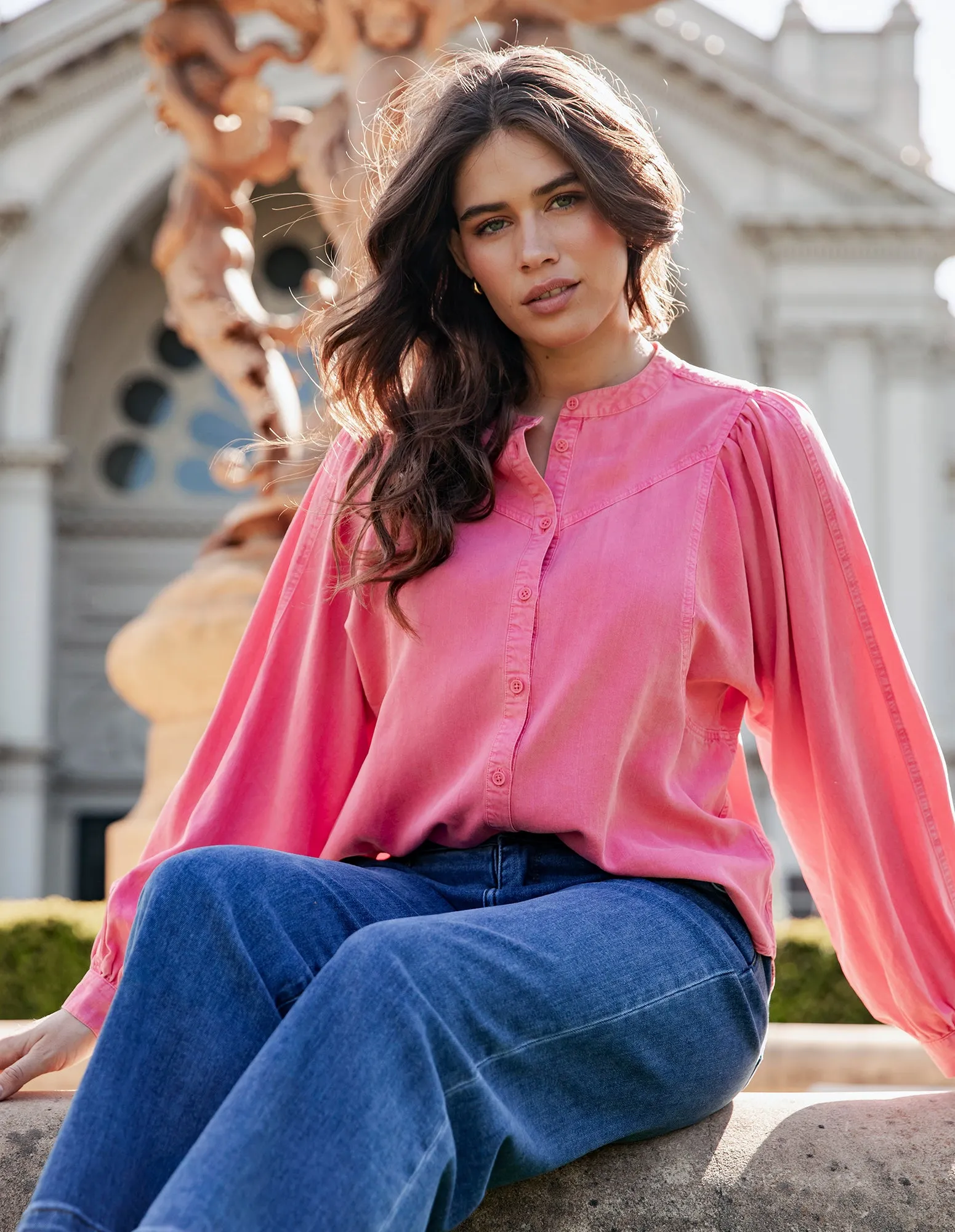 Hayley Blouse Azalia Pink sold by Elm Lifestyle