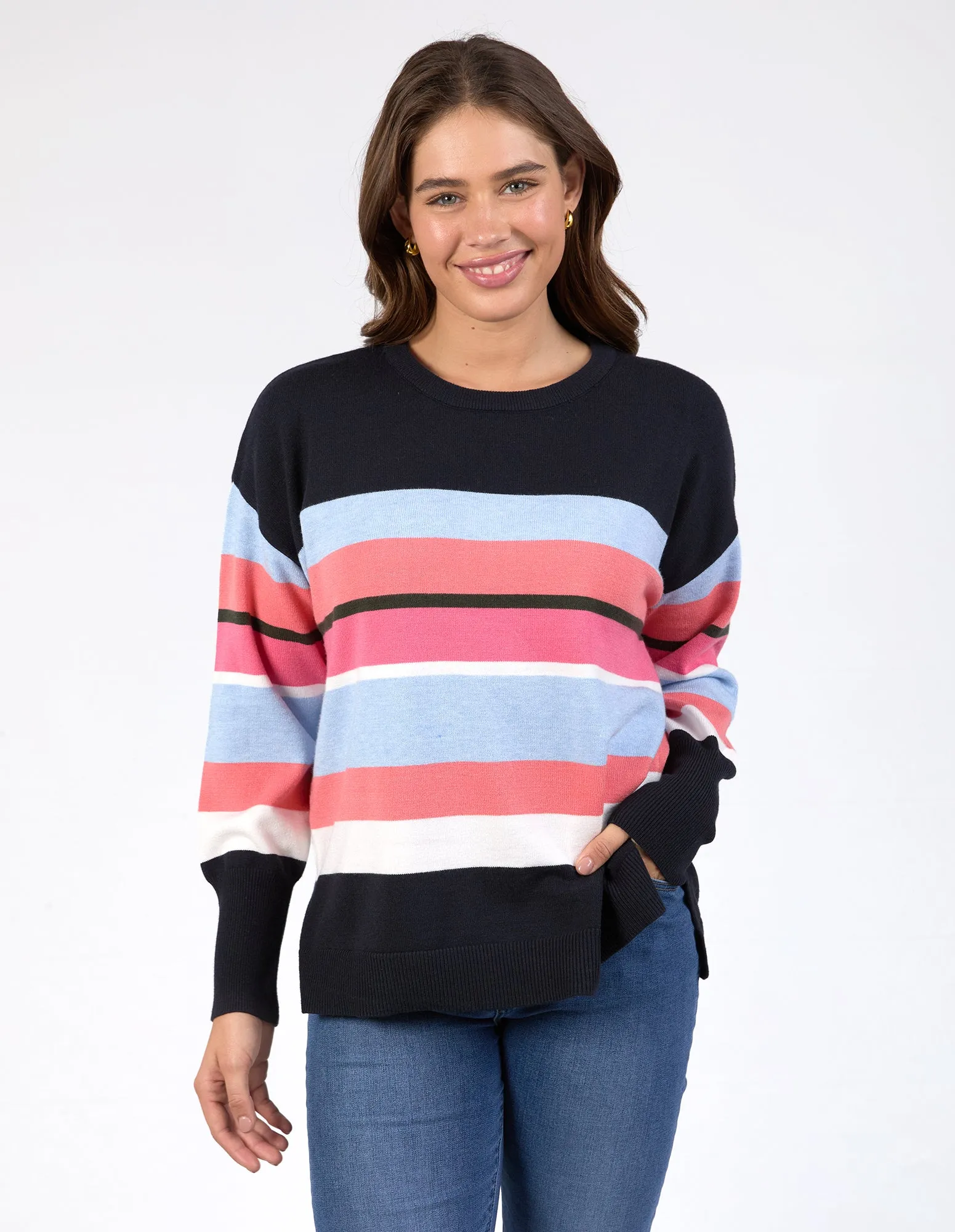 Lacey Stripe Knit Navy, Pink & Blue Stripe sold by Elm Lifestyle product image thumbnail 2