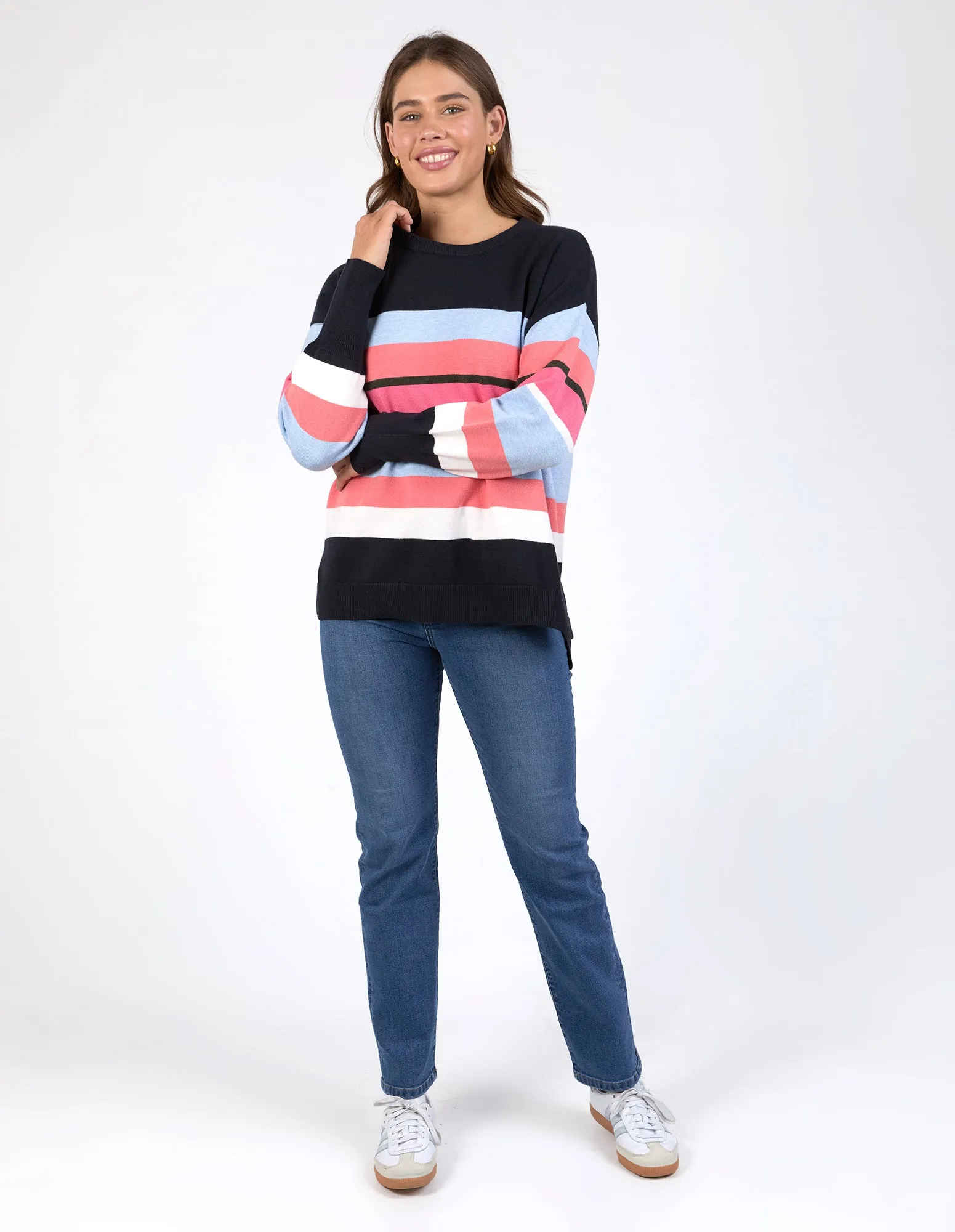 Lacey Stripe Knit Navy, Pink & Blue Stripe sold by Elm Lifestyle product image thumbnail 3