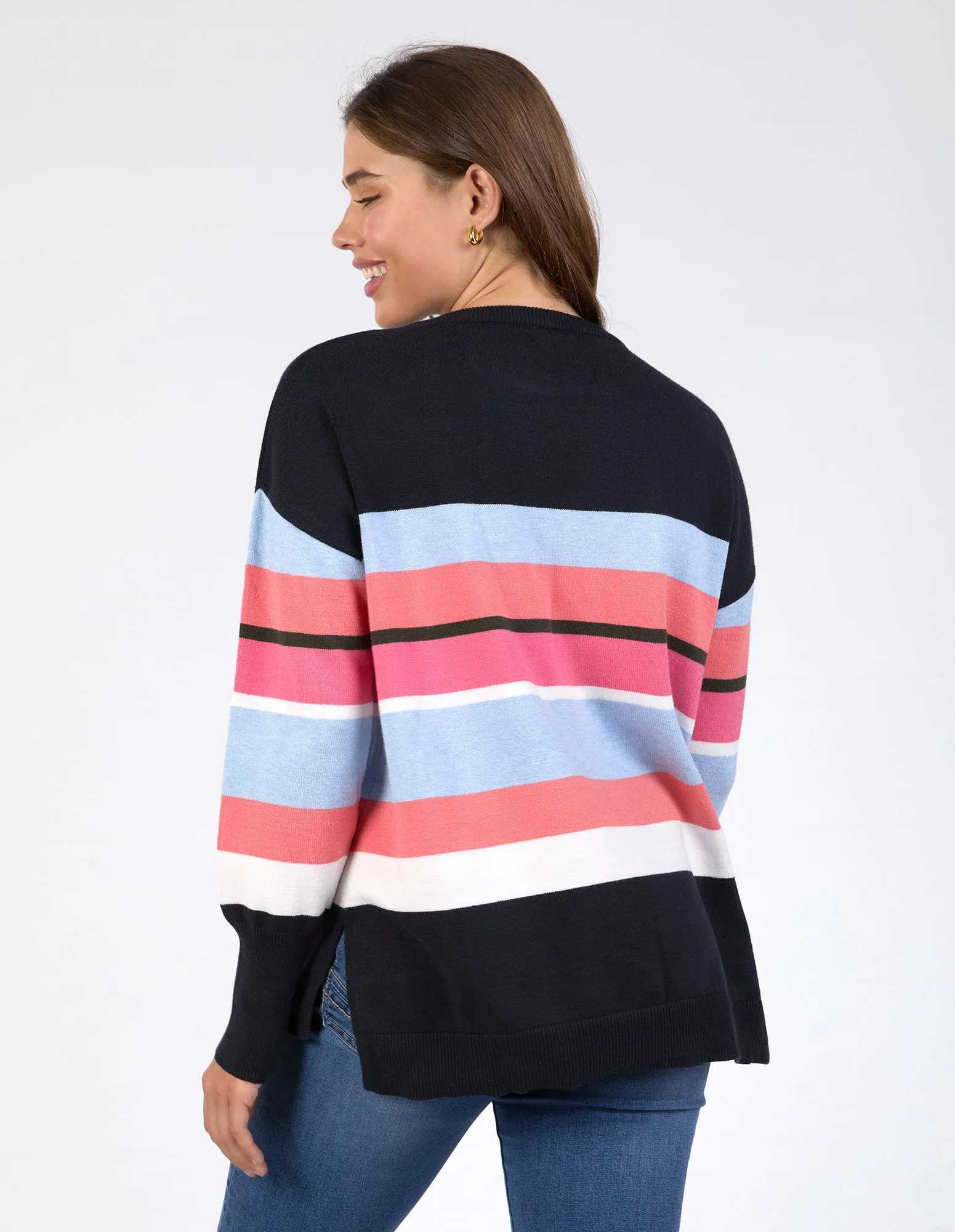 Lacey Stripe Knit Navy, Pink & Blue Stripe sold by Elm Lifestyle product image thumbnail 4