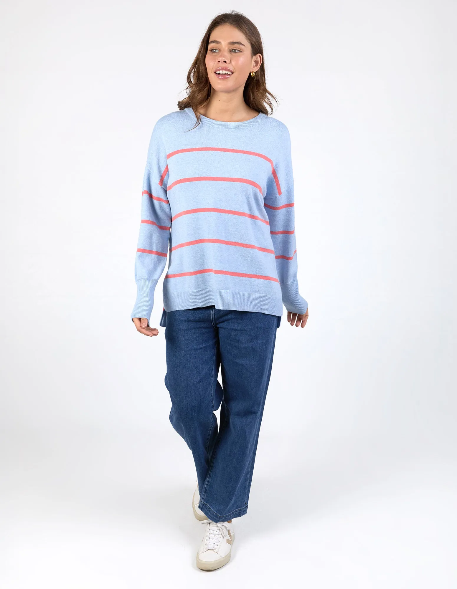 Charli Stripe Knit Sky Blue & Cosy Coral sold by Elm Lifestyle product image thumbnail 3