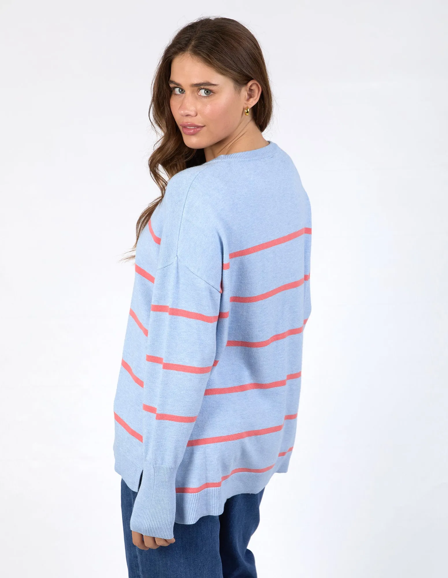 Charli Stripe Knit Sky Blue & Cosy Coral sold by Elm Lifestyle product image thumbnail 4