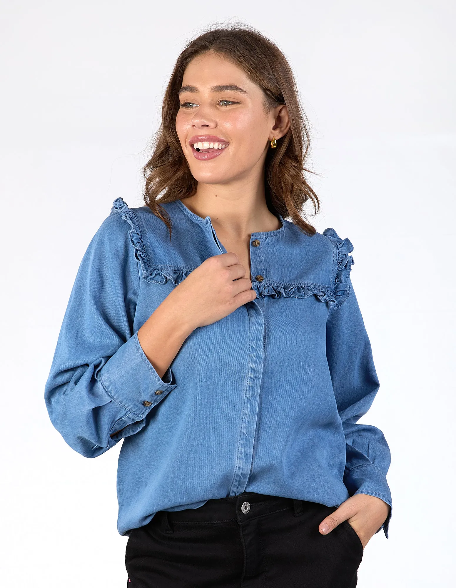 Frankie Blouse Mid Blue Wash sold by Elm Lifestyle