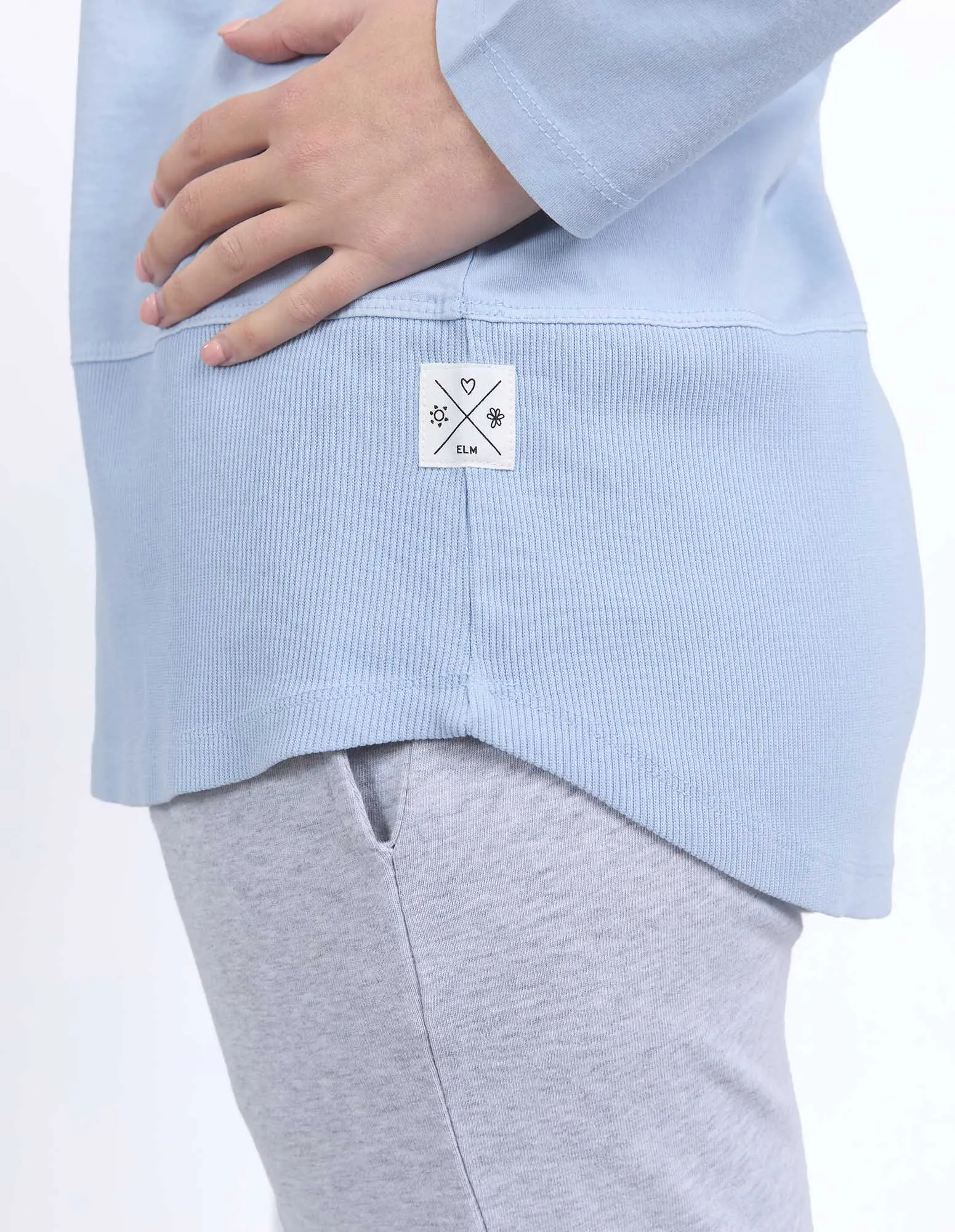Rib Long Sleeve Sky Blue sold by Elm Lifestyle product image thumbnail 5