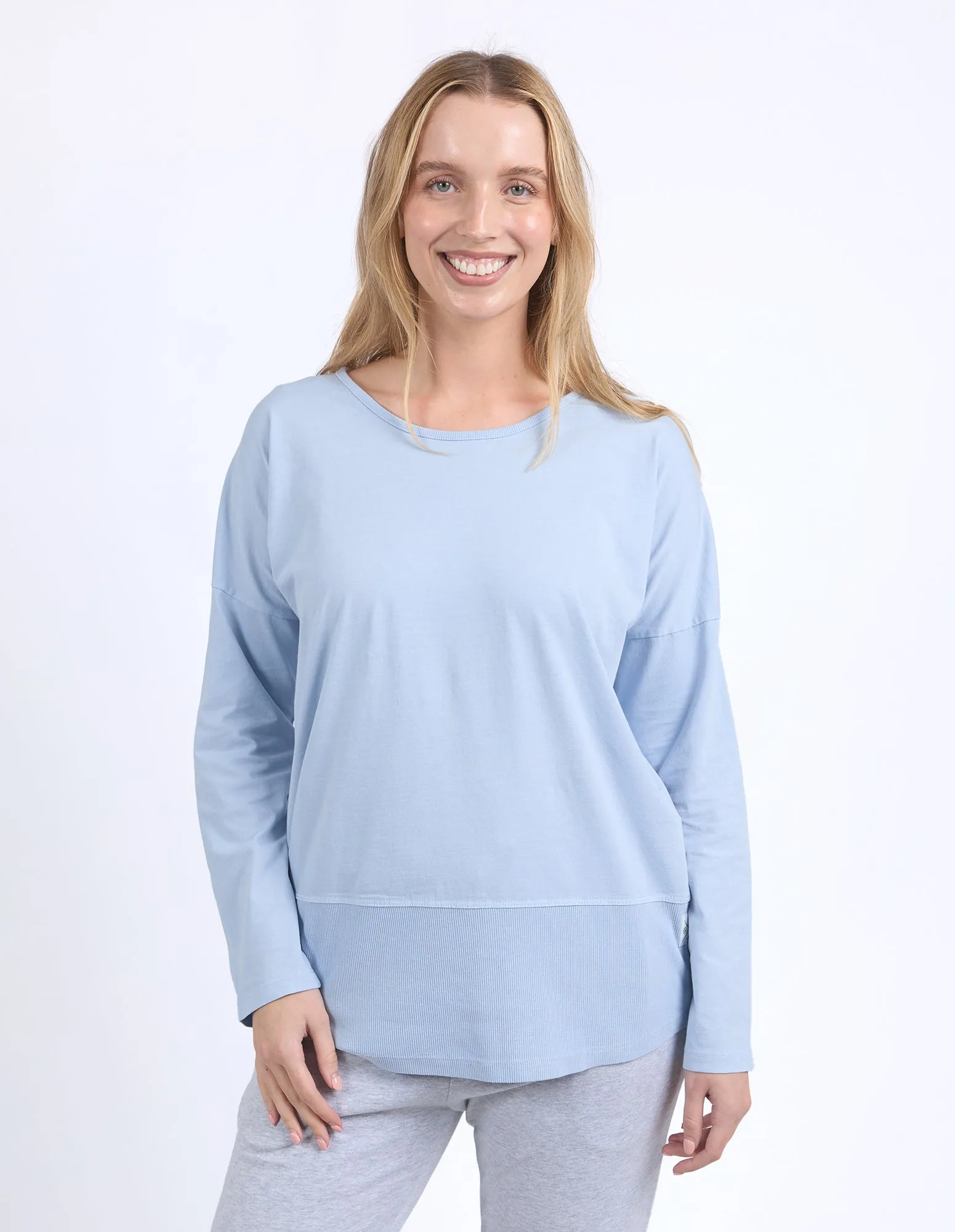 Rib Long Sleeve Sky Blue sold by Elm Lifestyle
