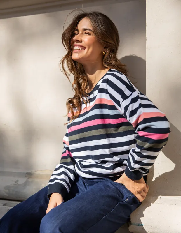 Merriment Crew Navy & White Stripe made by Elm Lifestyle