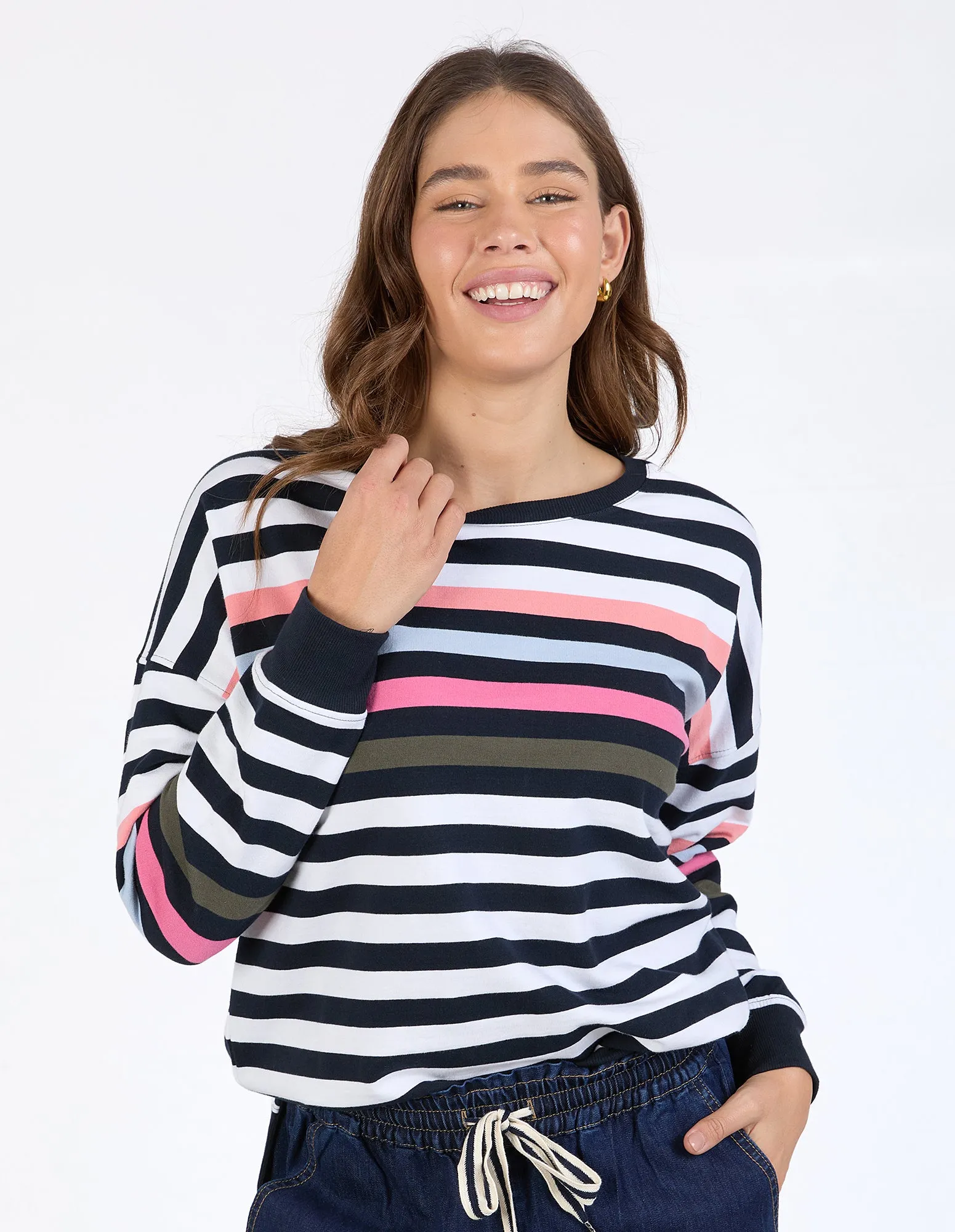 Merriment Crew Navy & White Stripe sold by Elm Lifestyle product image thumbnail 2