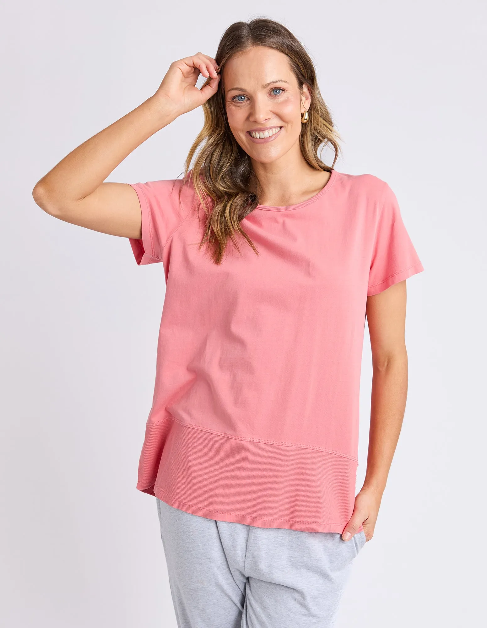 Rib Short Sleeve Tee Cosy Coral sold by Elm Lifestyle
