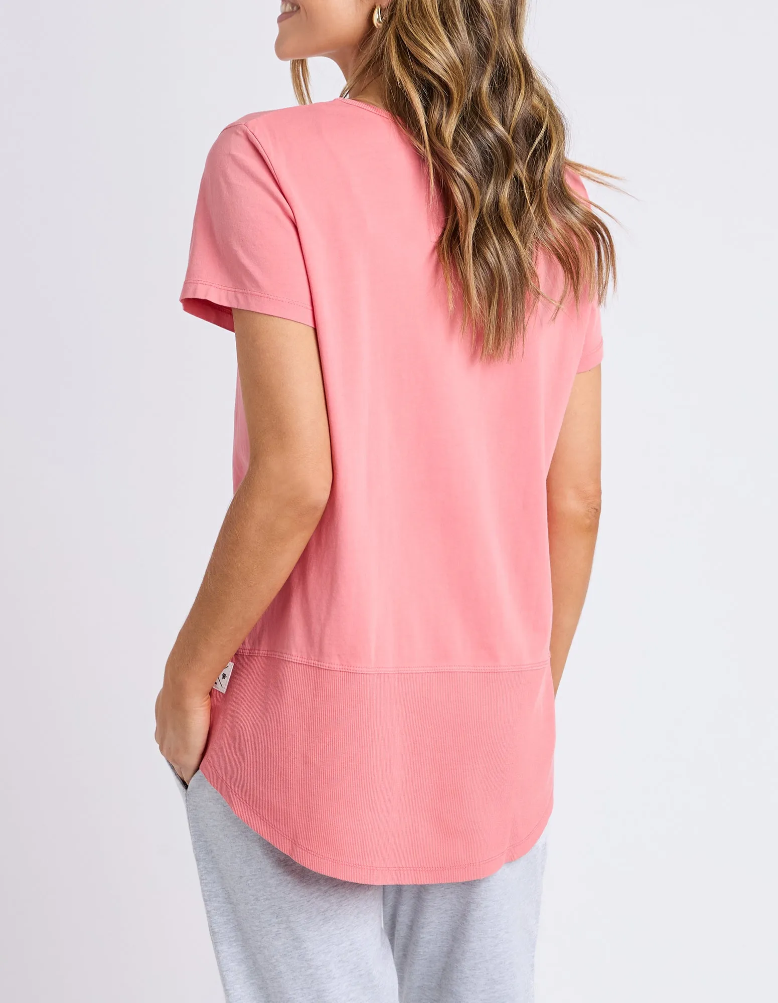 Rib Short Sleeve Tee Cosy Coral sold by Elm Lifestyle product image thumbnail 3
