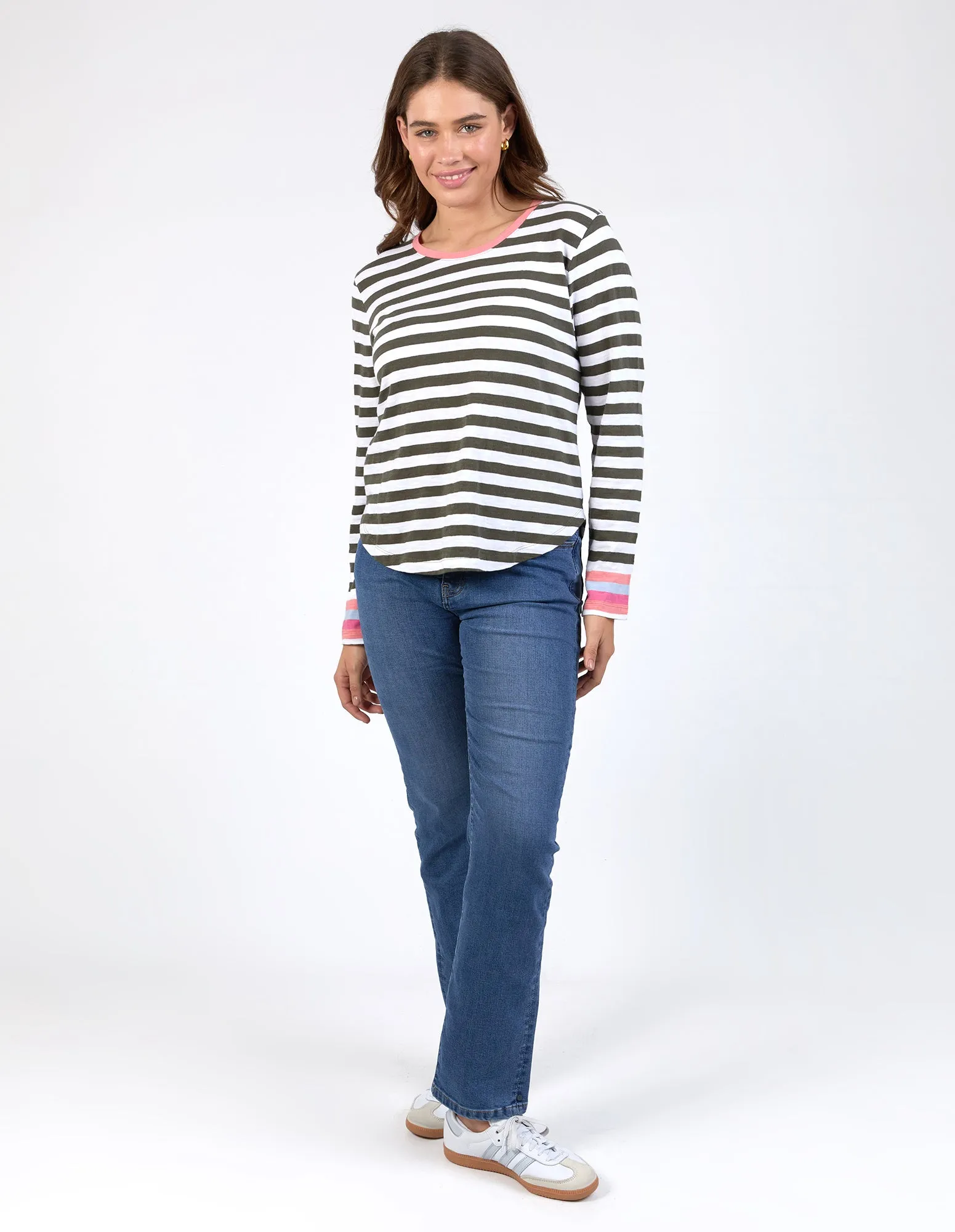 Unity Long Sleeve Tee Khaki & White Stripe sold by Elm Lifestyle product image thumbnail 3